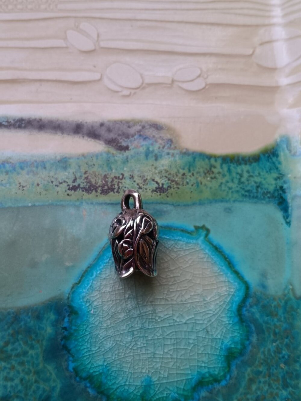 Sterling Silver Calla Lily Flower Embossed Pendant by Jose Balli New Orleans - Picture 7 of 13